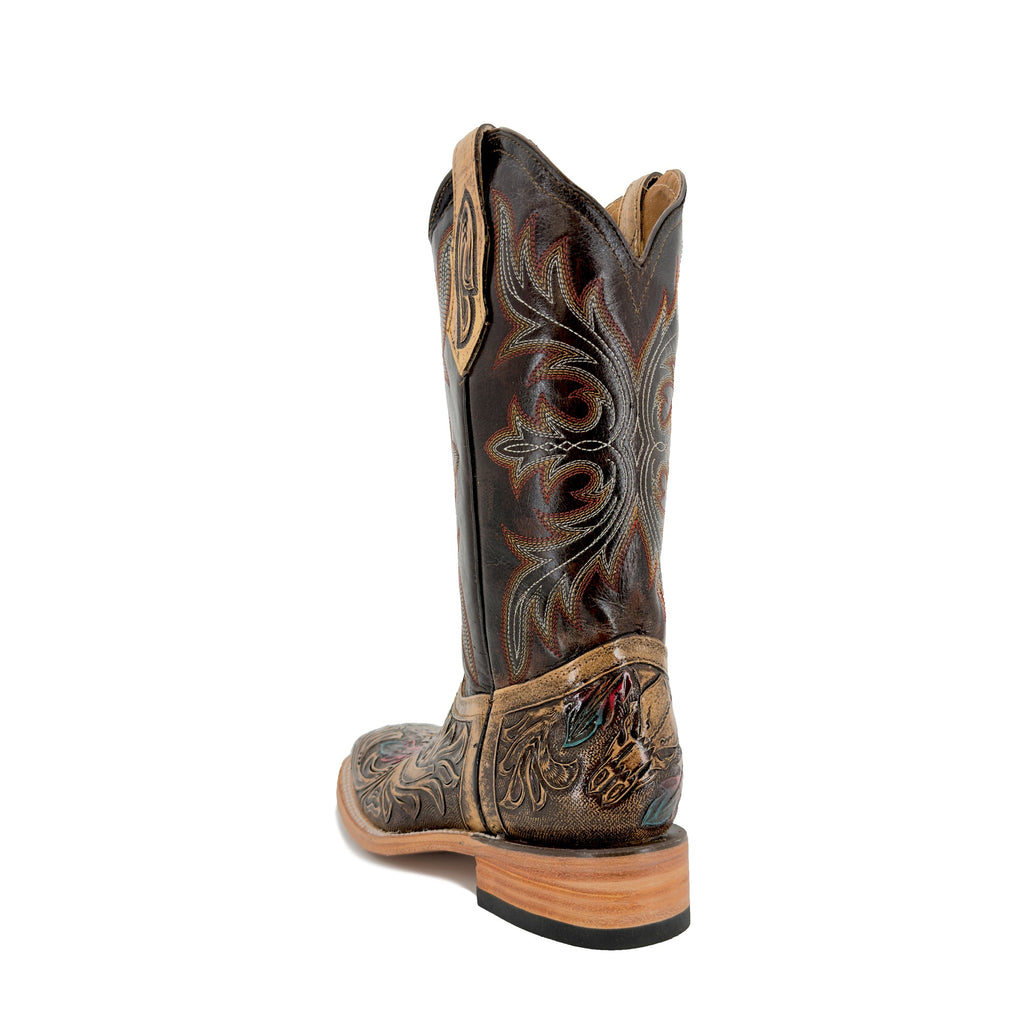 Women's Bulldog Hand Tooled Boots - Long Horn