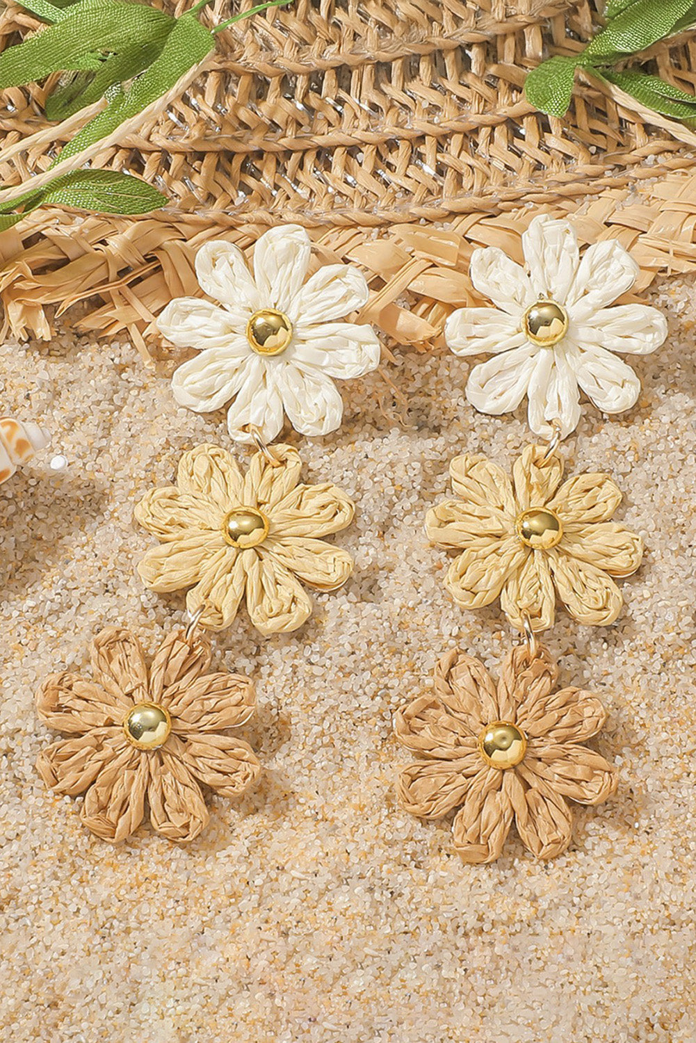 Crochet Flowers Stud Dangle Earrings-0