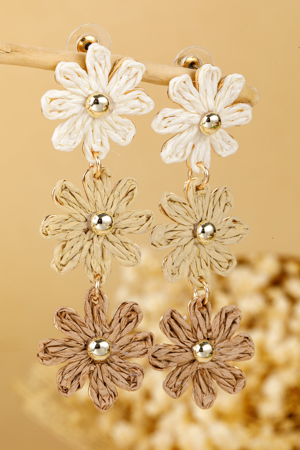 Crochet Flowers Stud Dangle Earrings-4