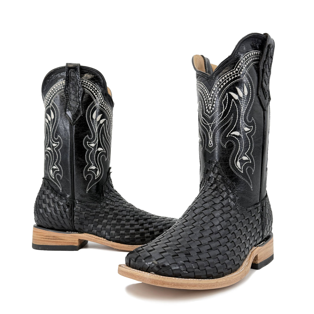 Men Bulldog Woven Boot - Black