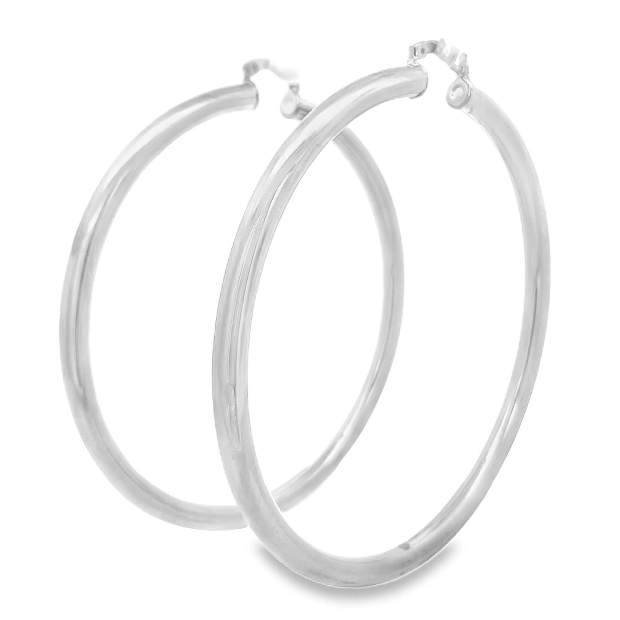 Large Latchback Plain Hoops (K329A)-1