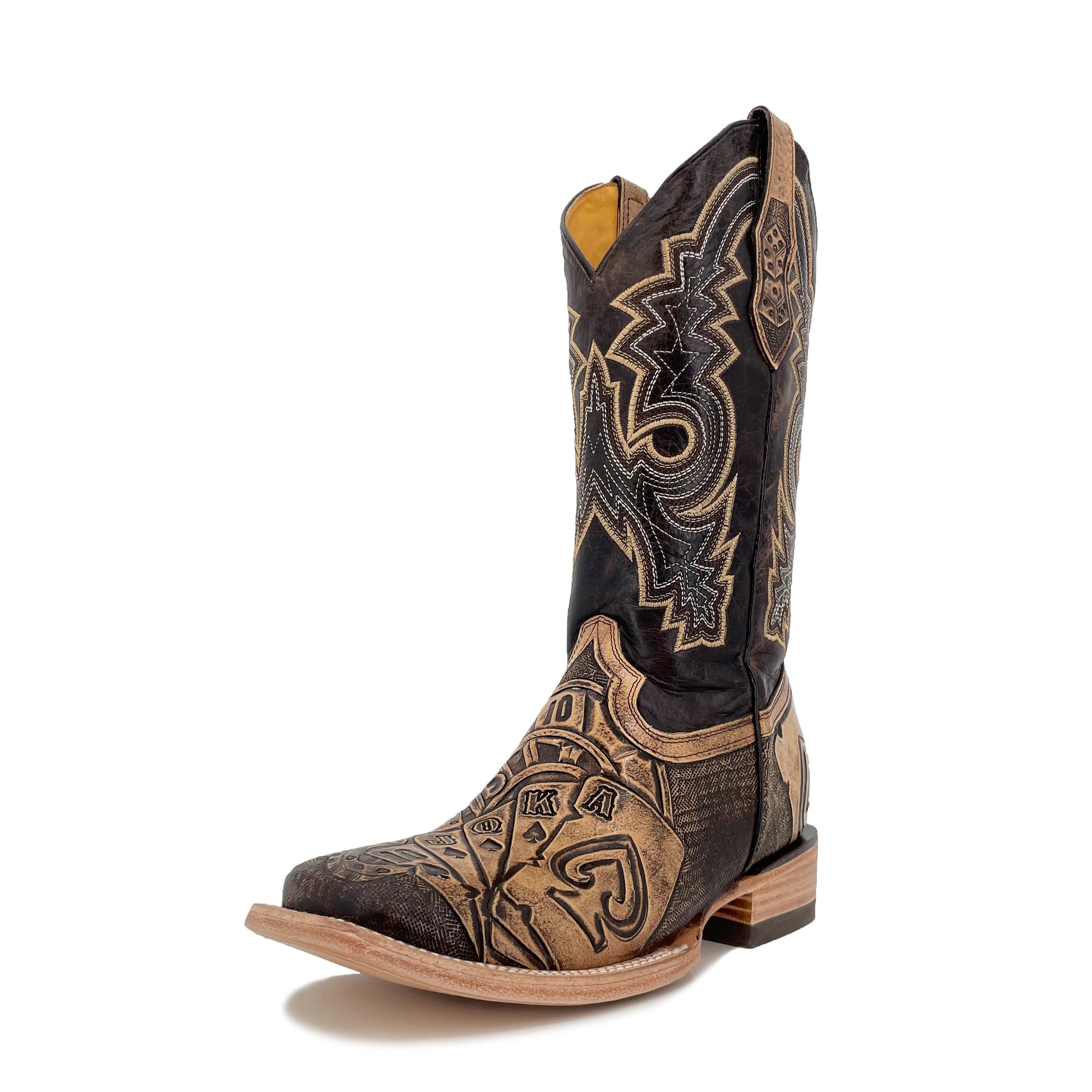 Women's Bulldog Hand Tooled Boots - Royal Flush Rustic