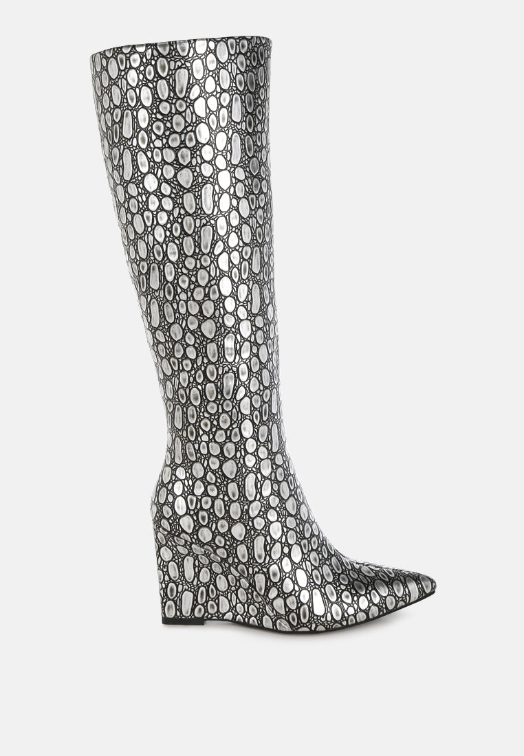 Bar Zone Tear Shaped Faux Leather Boots-5