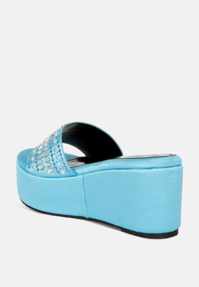 Batanga Diamante & Rhinestone Detail Stylish Flatforms-2