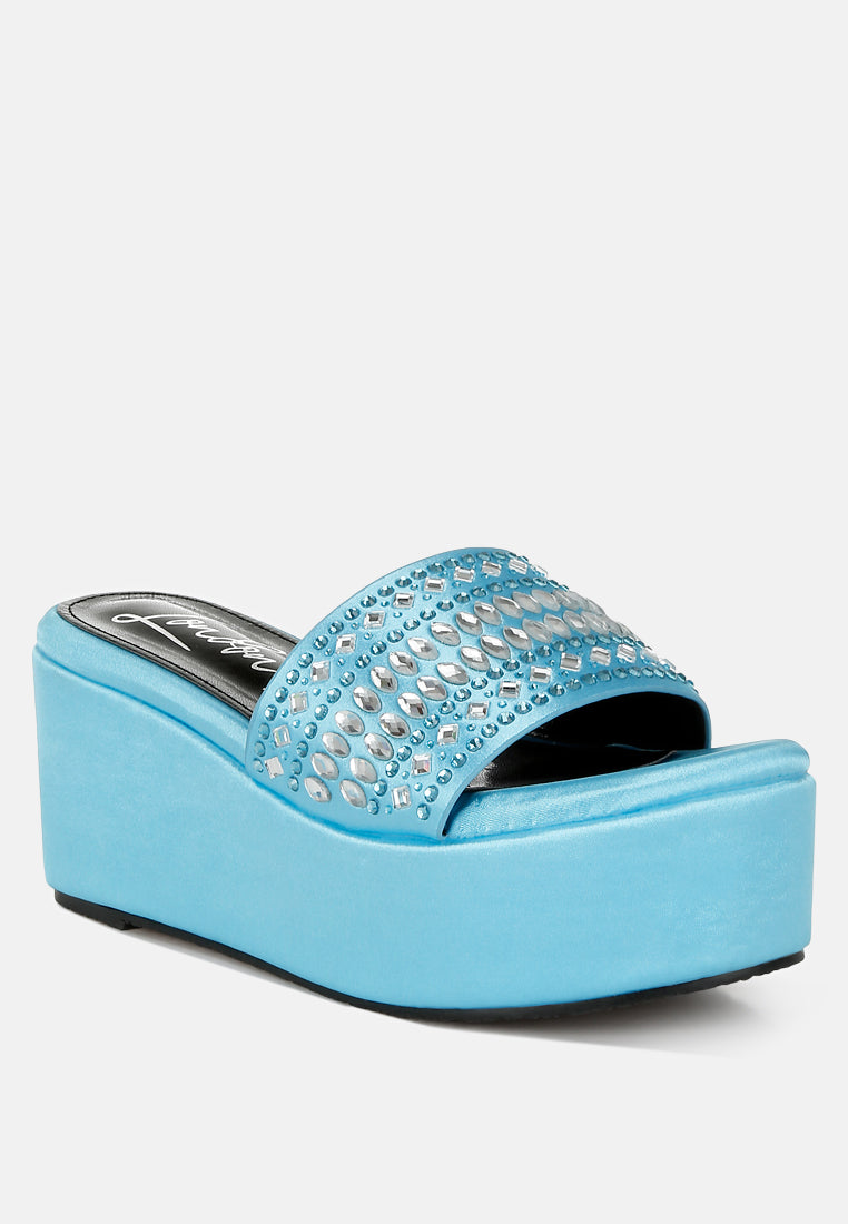 Batanga Diamante & Rhinestone Detail Stylish Flatforms-1