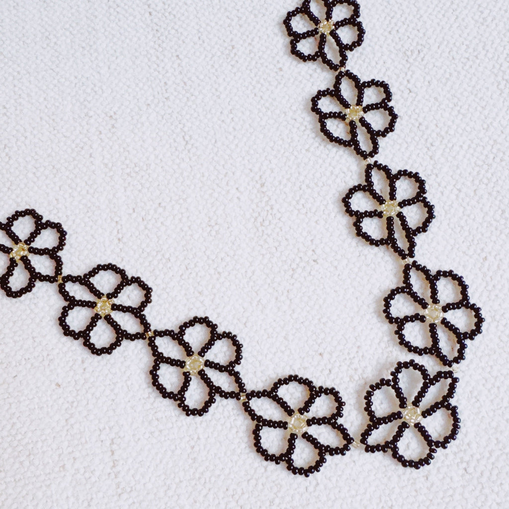 Beaded Flower Necklace-1