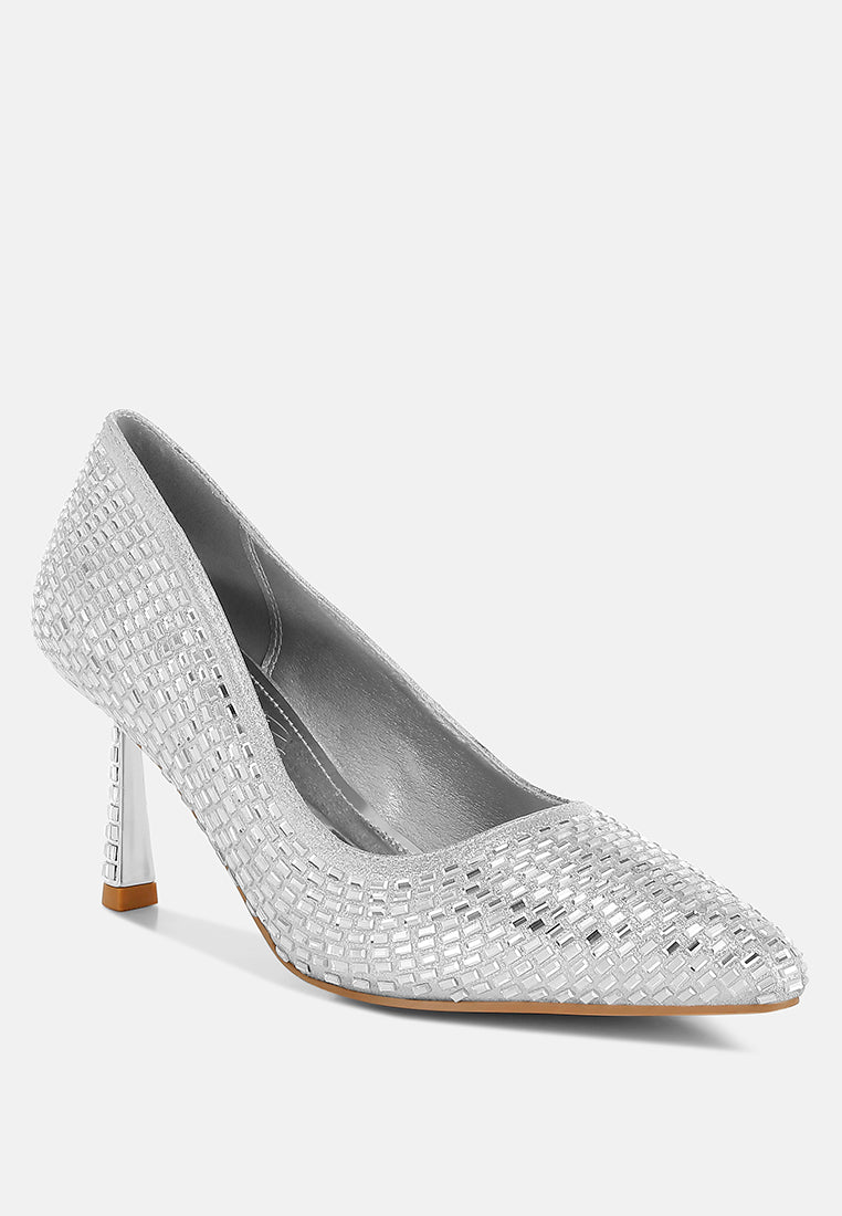 Benjamins Rhinestones Embellished Pumps-1
