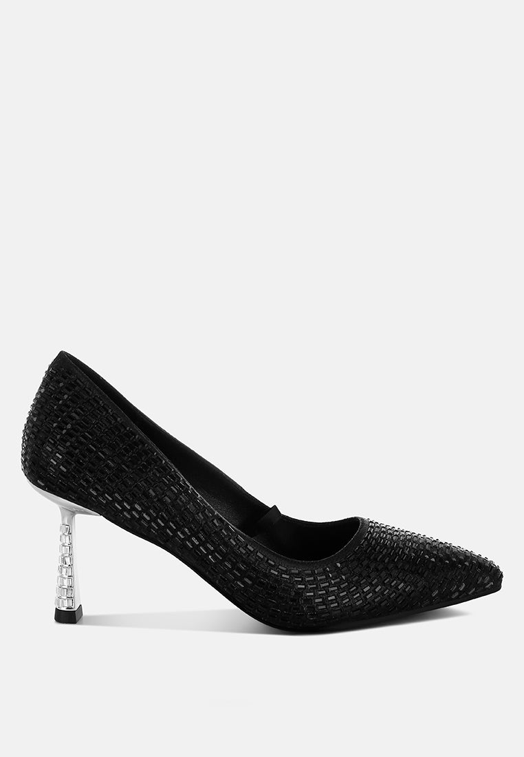 Benjamins Rhinestones Embellished Pumps-6