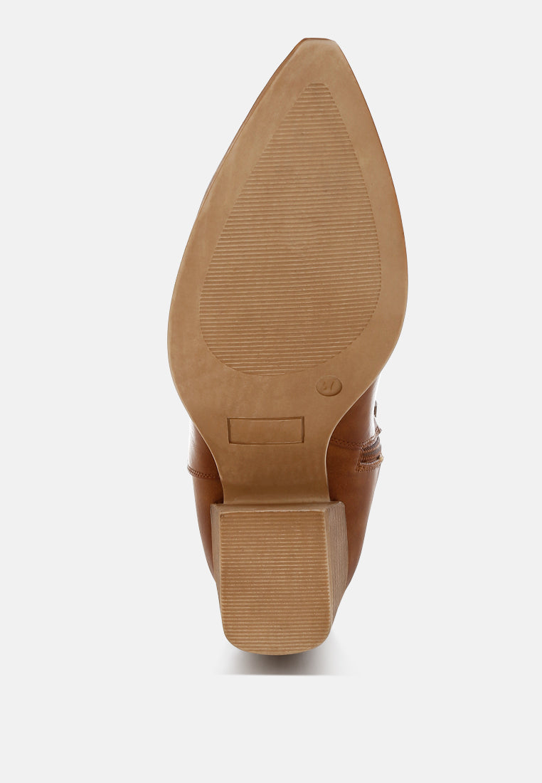 Big Mood Raffia & Faux Leather Cowboy Boots-4