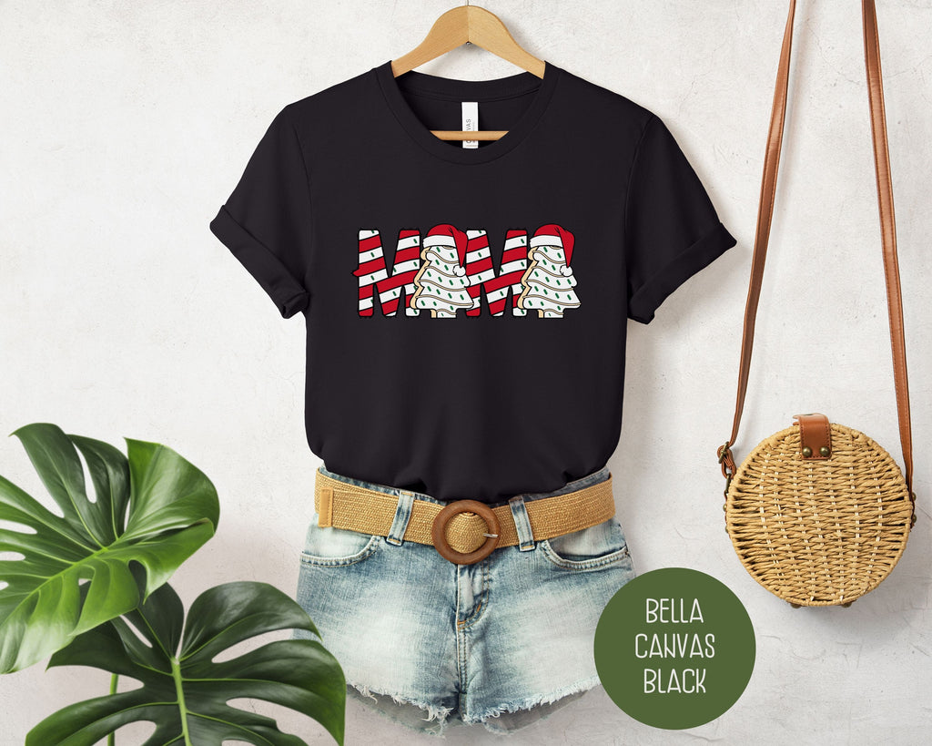 Mama Christmas Tree Cake Holiday Shirt-4
