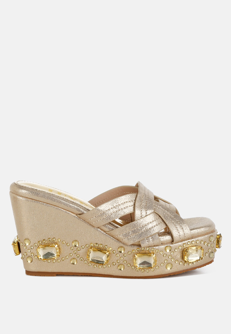 Blistronic Chunky Diamante & Rhinestone Cut-Out Sandals-0