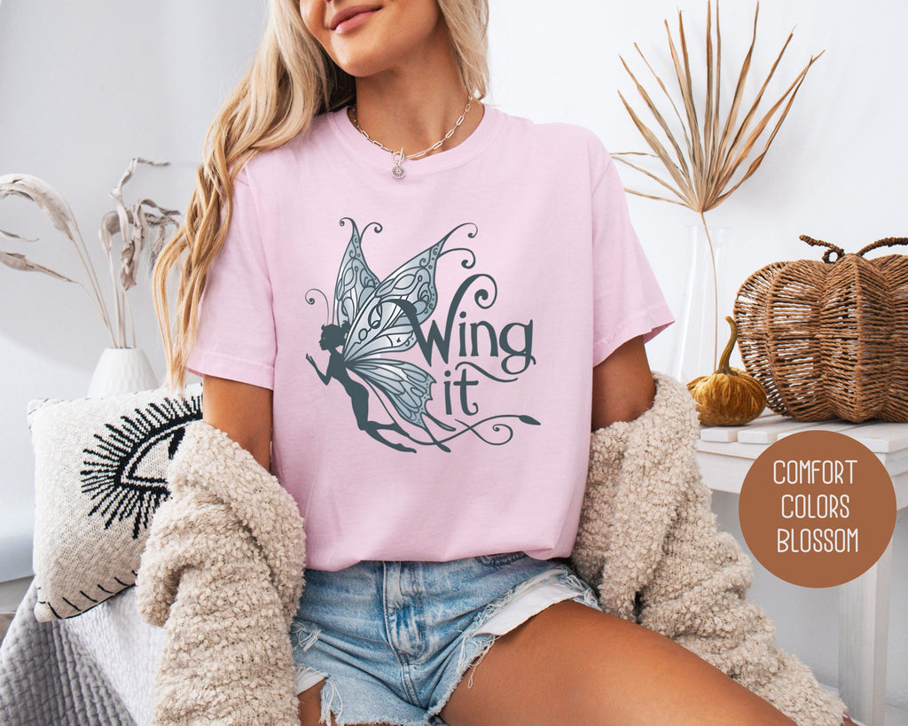 Wing It Fairy Comfort Colors Shirt-3