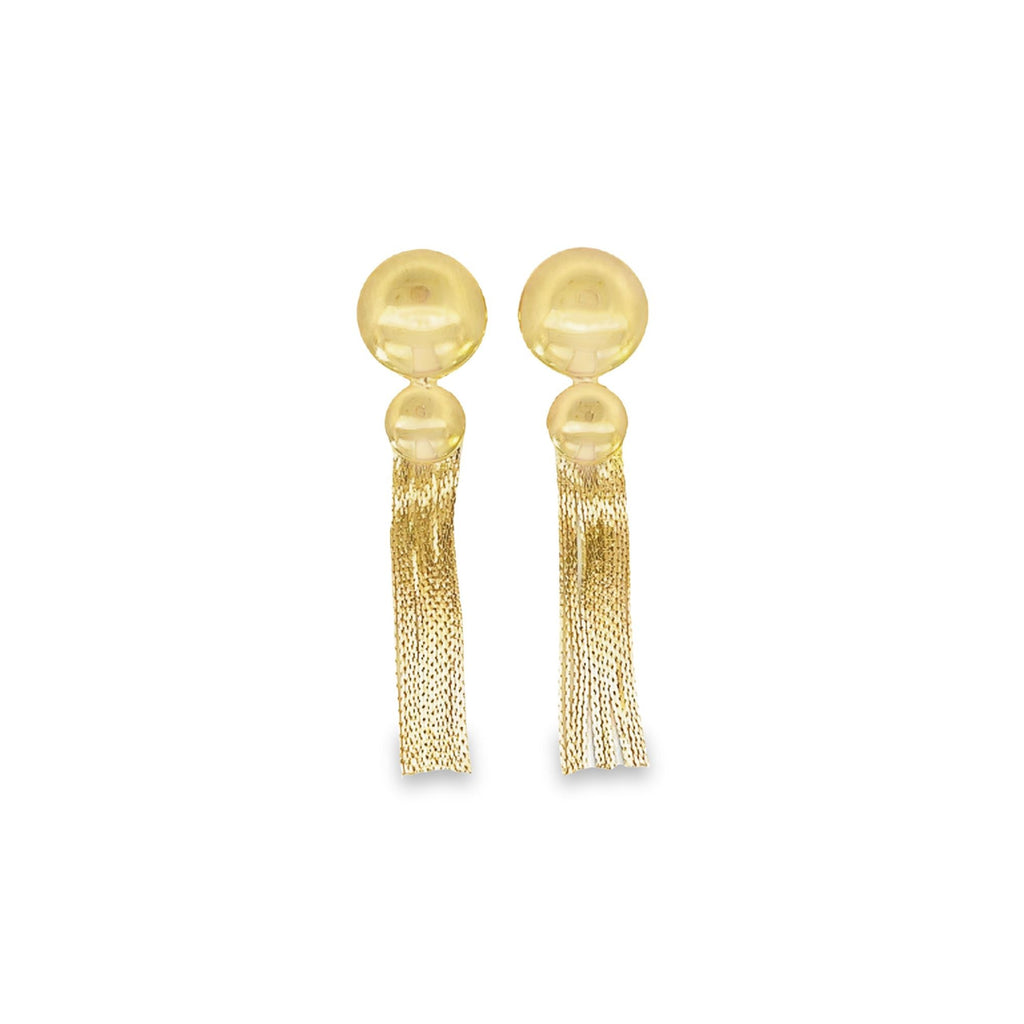 18K Gold Filled Drop Tassel Fringe Earrings-0