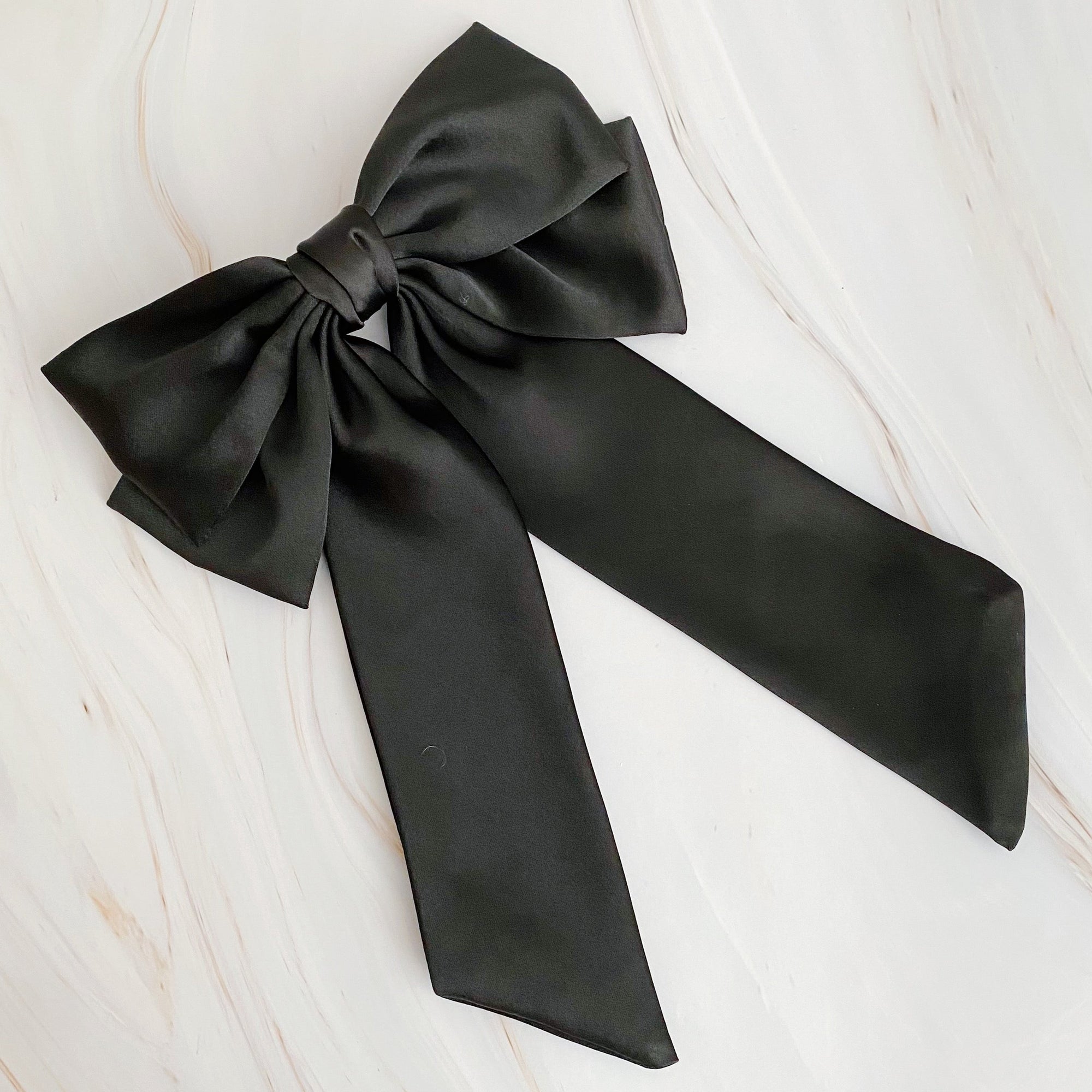 Doubled Satin Bow Hair Clip-5