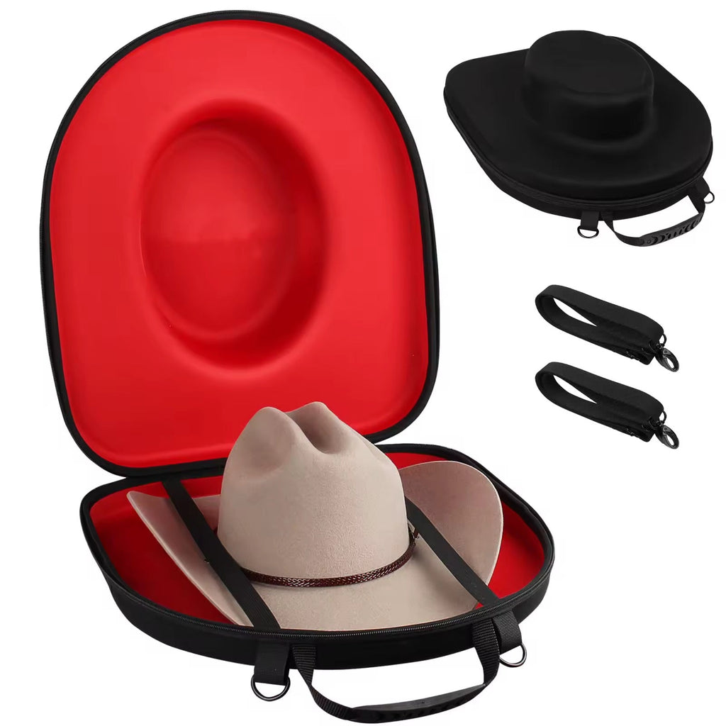 Hat Box for Travel-Crush Proof Hat Travel Case for Cowboy Hats Holder Storage Box Organizer Cap Carrier with Adjustable Carry Strap-0