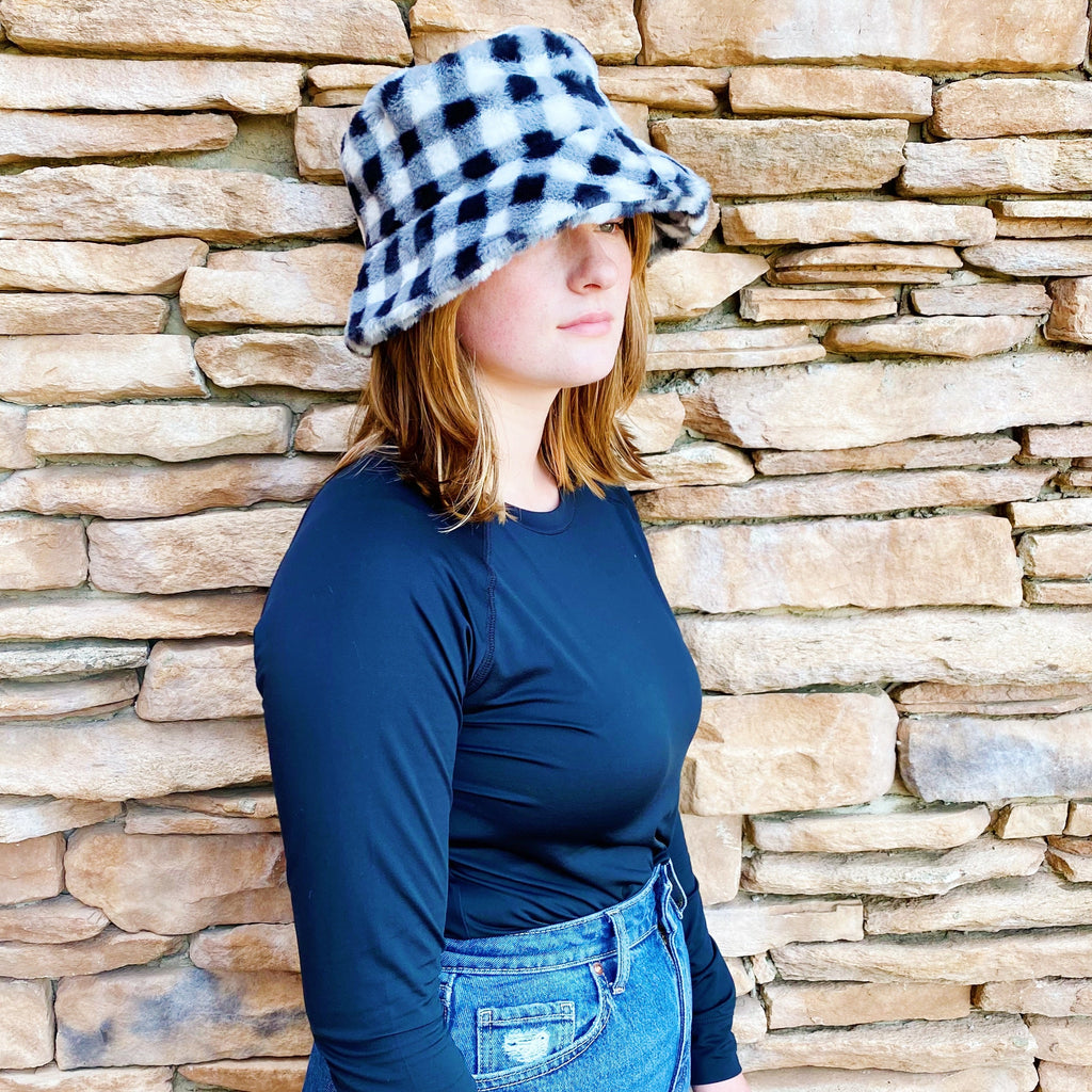 Super Cozy Checkered Bucket Hat-4
