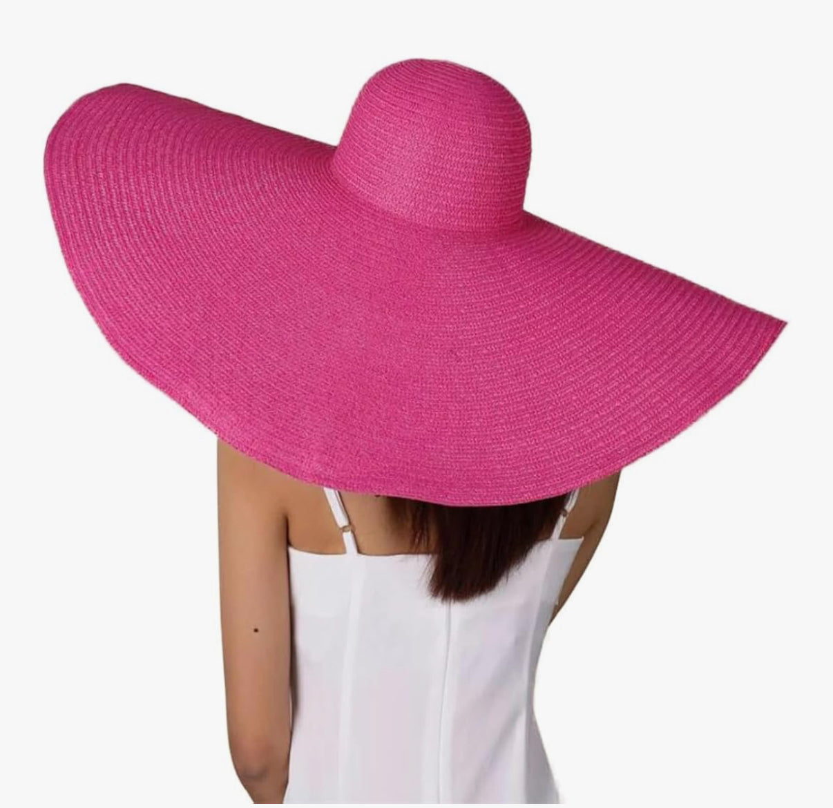 Jumbo floppy Beach hat- pink-0