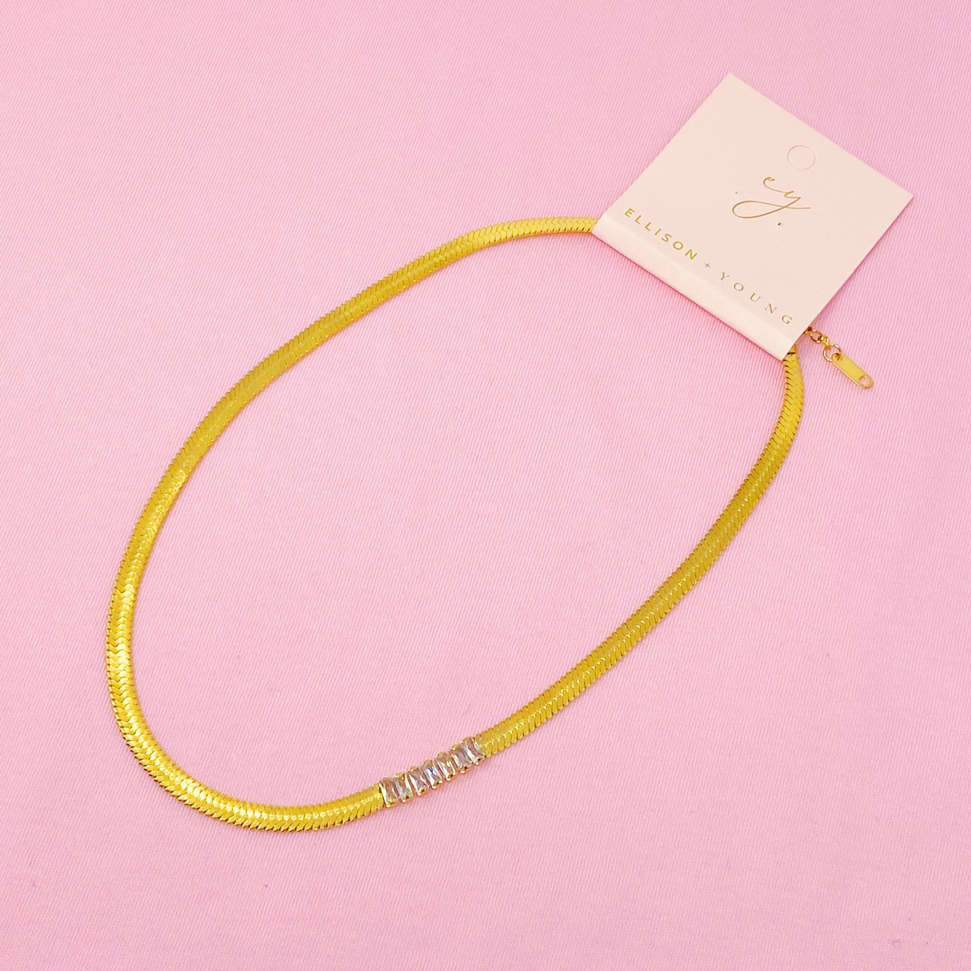 Herringbone Jeweled Necklace-1