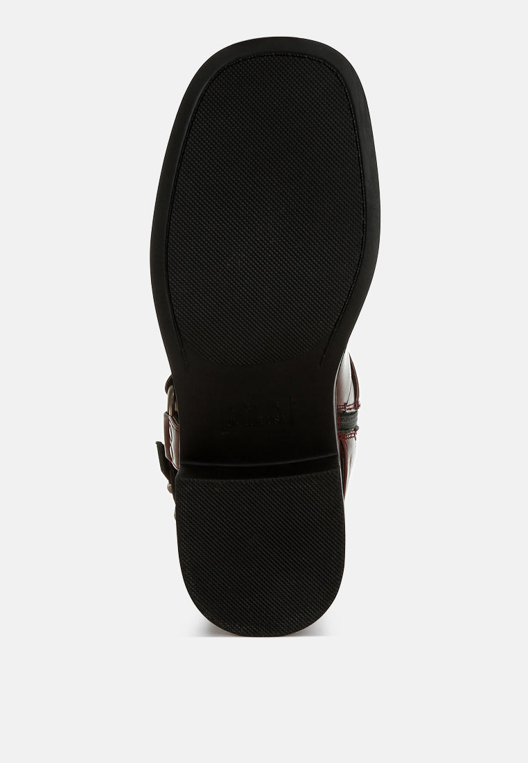 Caribou Harness Detail Biker Boots-4