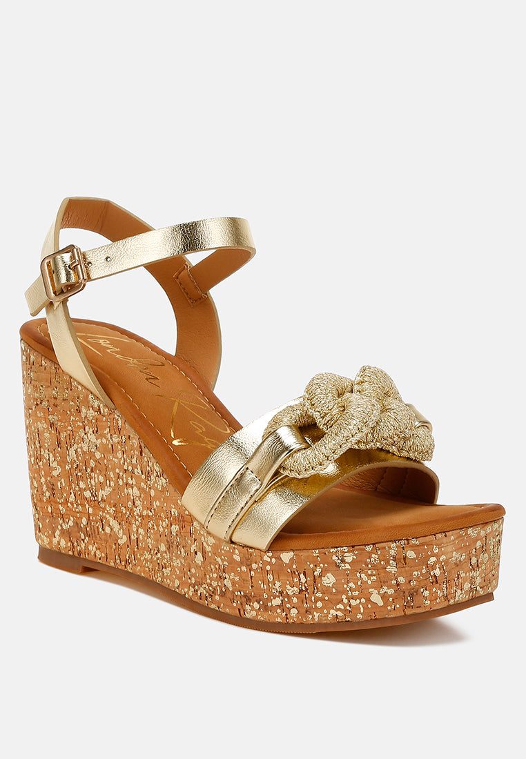 Emelda Chain Link Detail Wedge Sandals-2