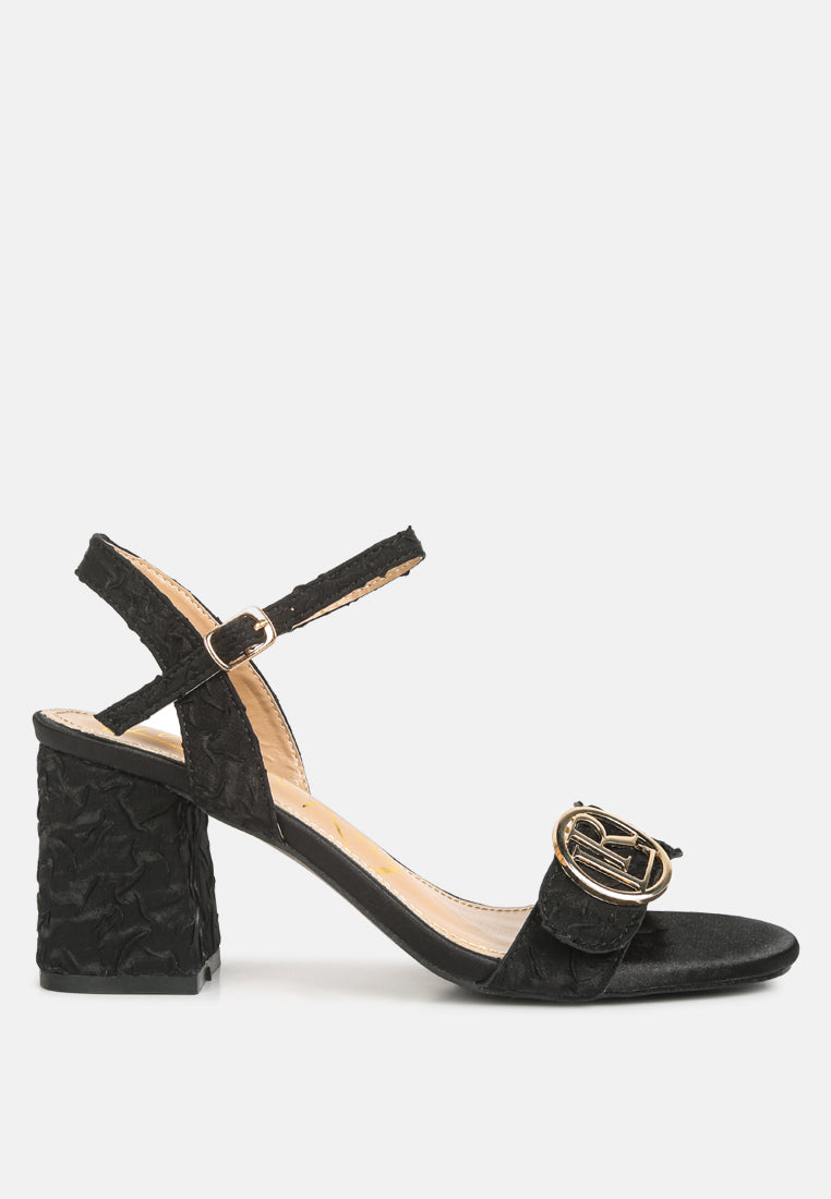 Chaplet Textured Block Heel Sandals-6