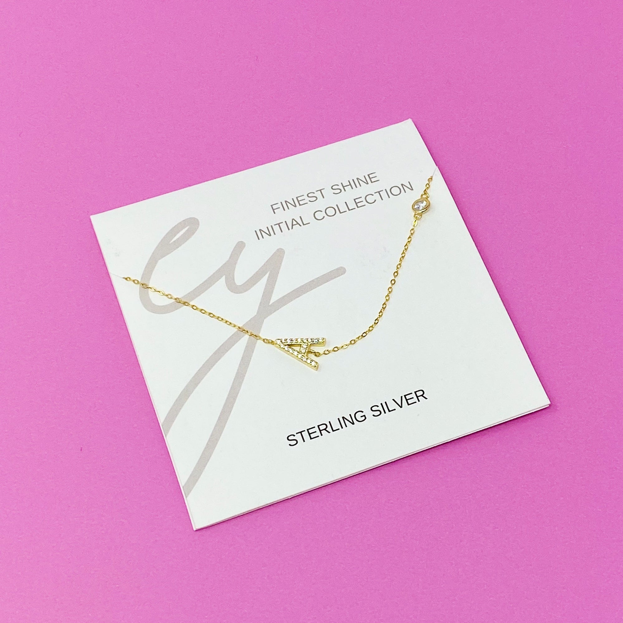 Finest Shine Initial Sterling Silver Necklace-5