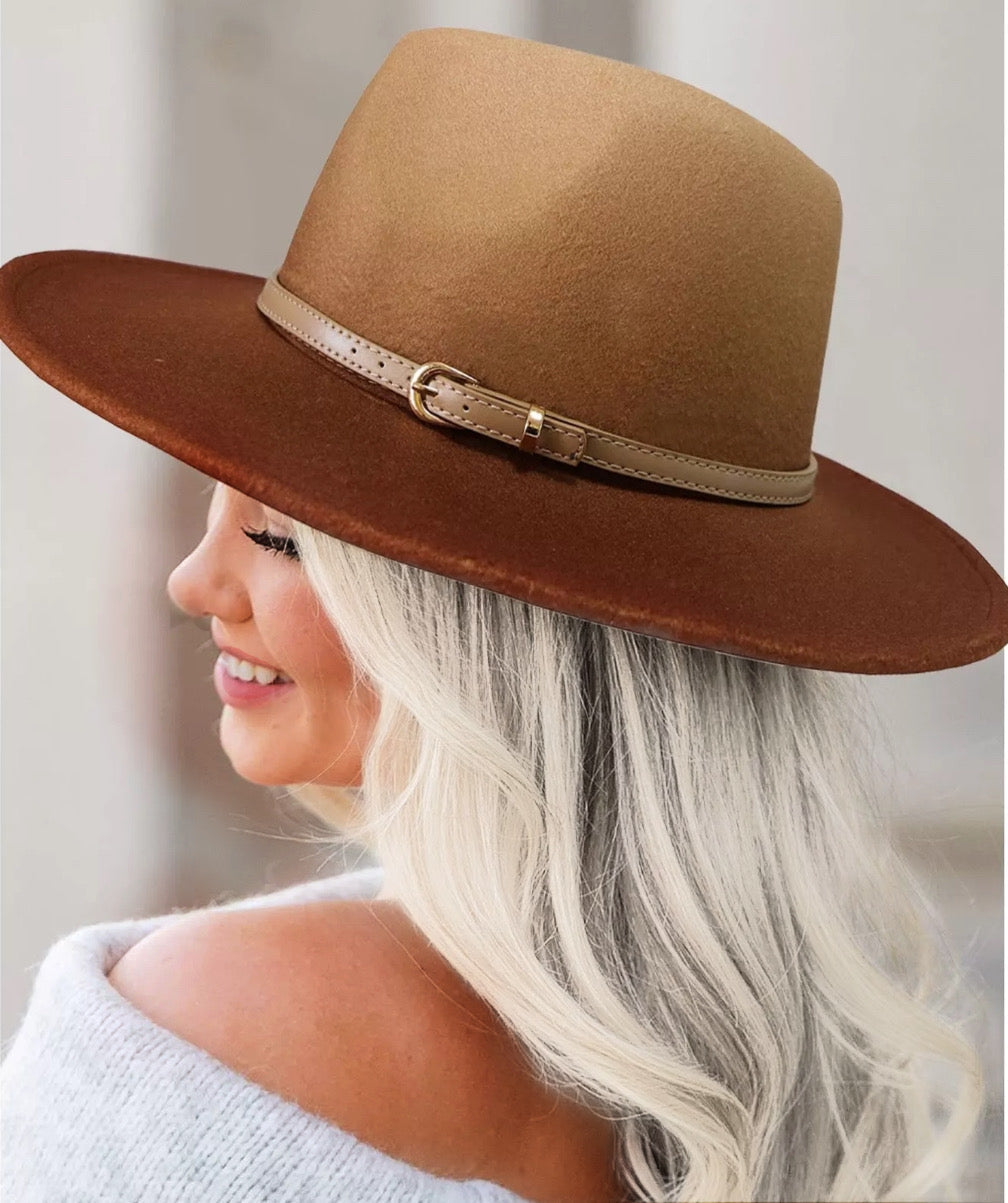 Wide Brim Gradient Fedora-0