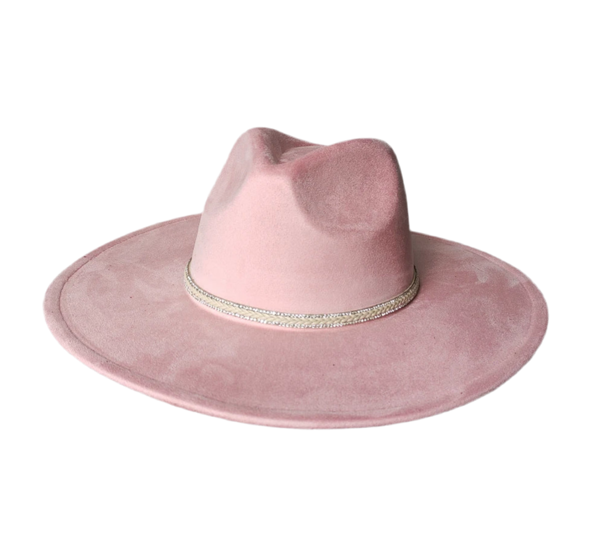 Dazzleme Suede Wide Brim Fedora Hat - Vegan Suede Material, Adjustable Straps, 10cm Brim, 12cm Height, Unisex Fashion Accessory-1