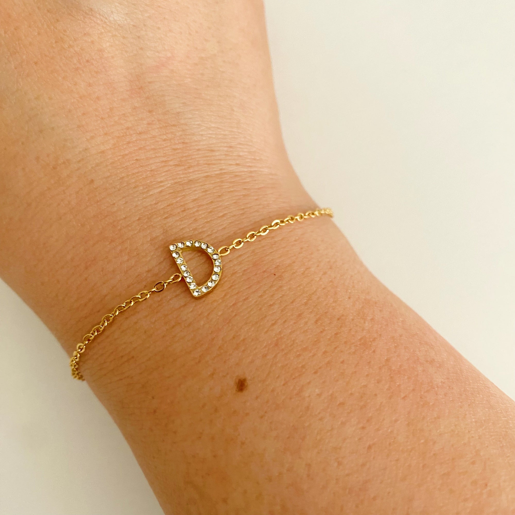 Dainty Sparkle Initial Bracelet-8