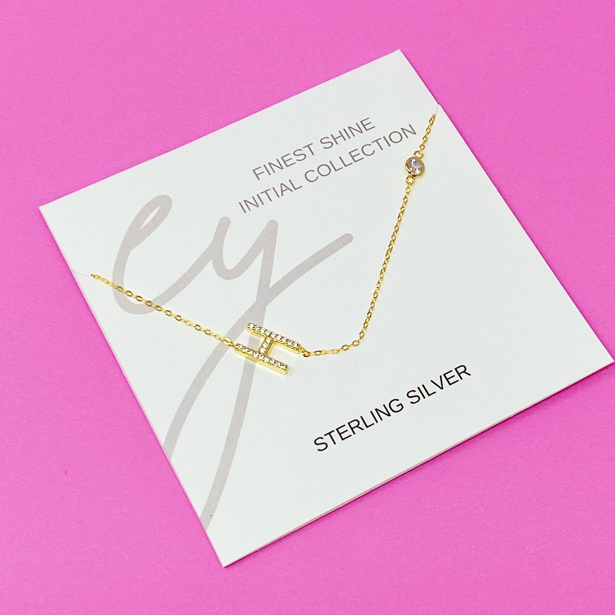 Finest Shine Initial Sterling Silver Necklace-11