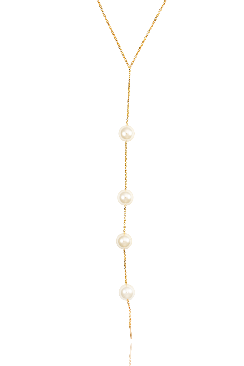 White Pearl Beaded Charm Necklace (H69)-0