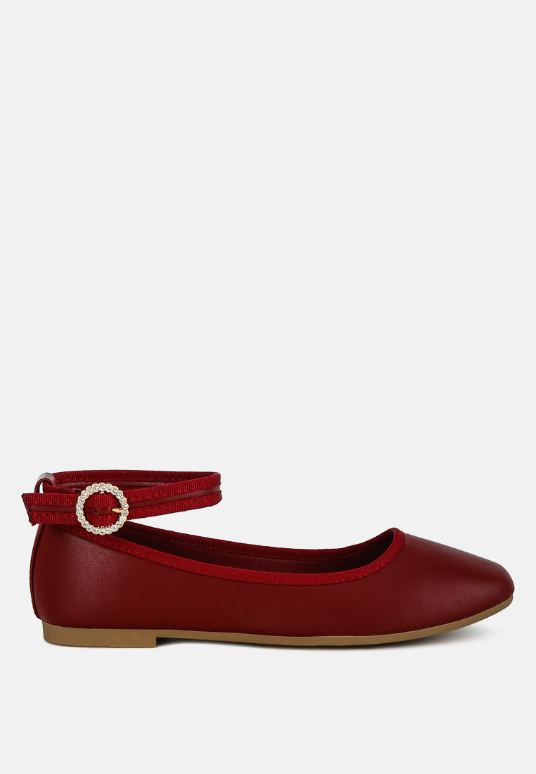 Danseur Ankle Strap Detail Ballet Flats-0