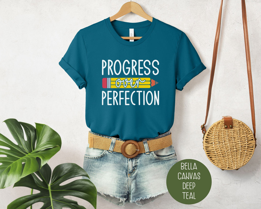 Progress Over Perfection Elementary Teacher Shirt-0