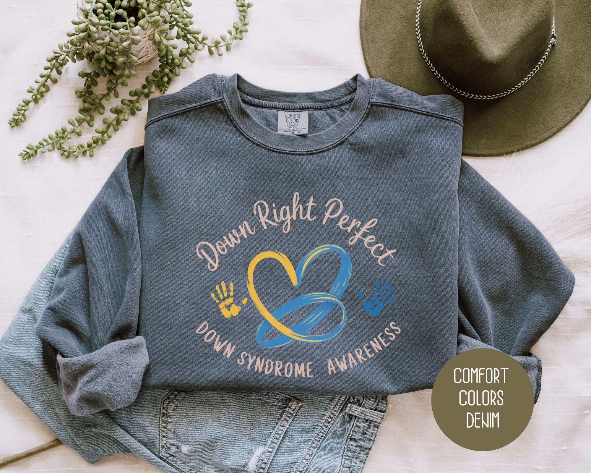 Down Right Perfect Comfort Colors Sweatshirt-1