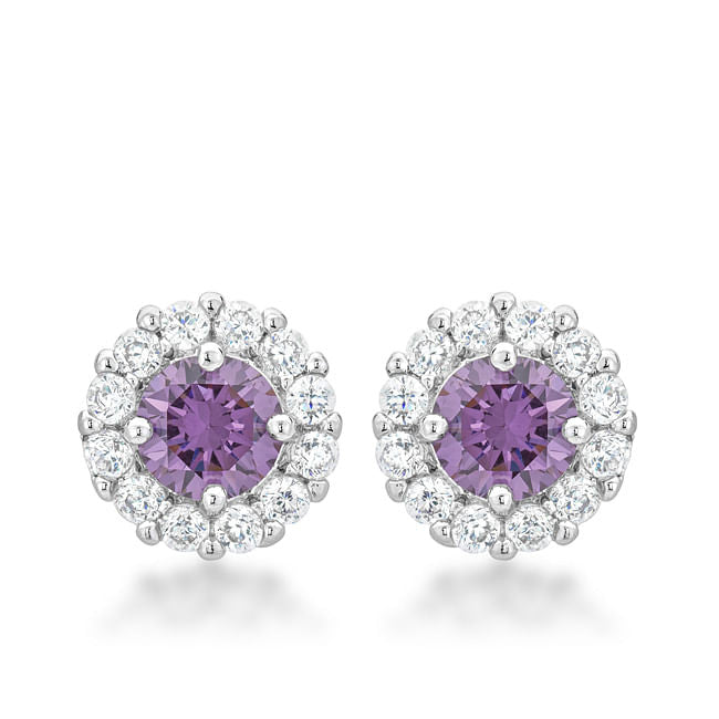 Bella Bridal Earrings in Purple-0