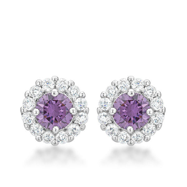 Bella Bridal Earrings in Purple-1