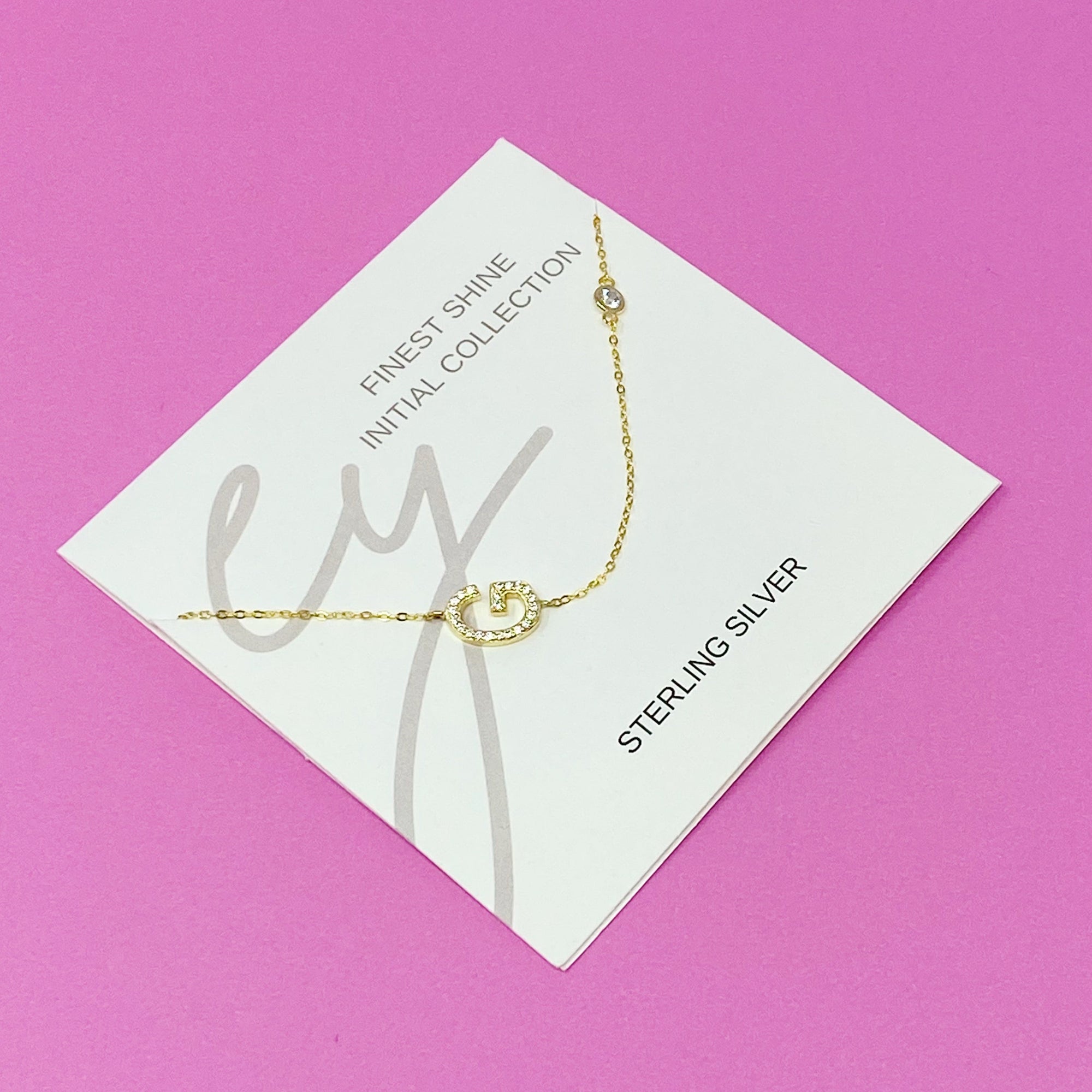 Finest Shine Initial Sterling Silver Necklace-10