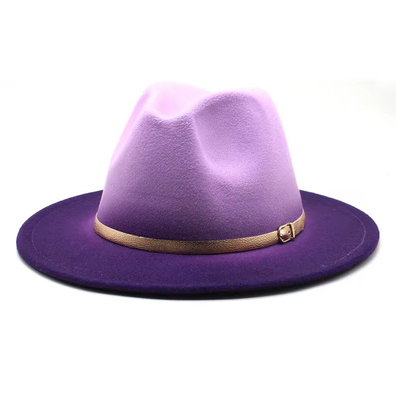 Gradient Fedora Hat-Purple-0