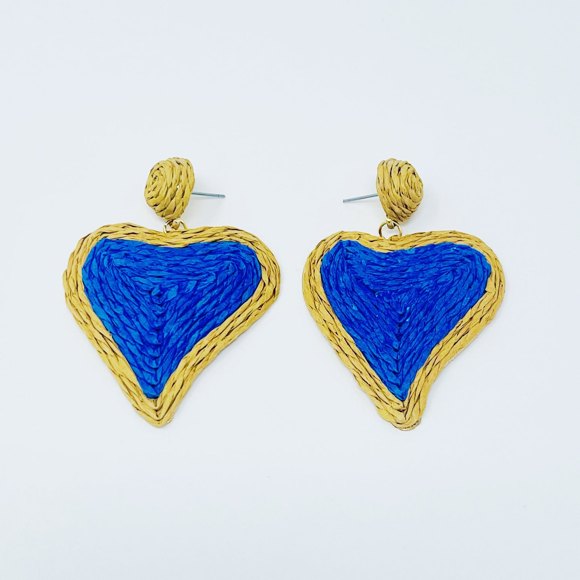 Sunny Days Heart Raffia Earrings-6