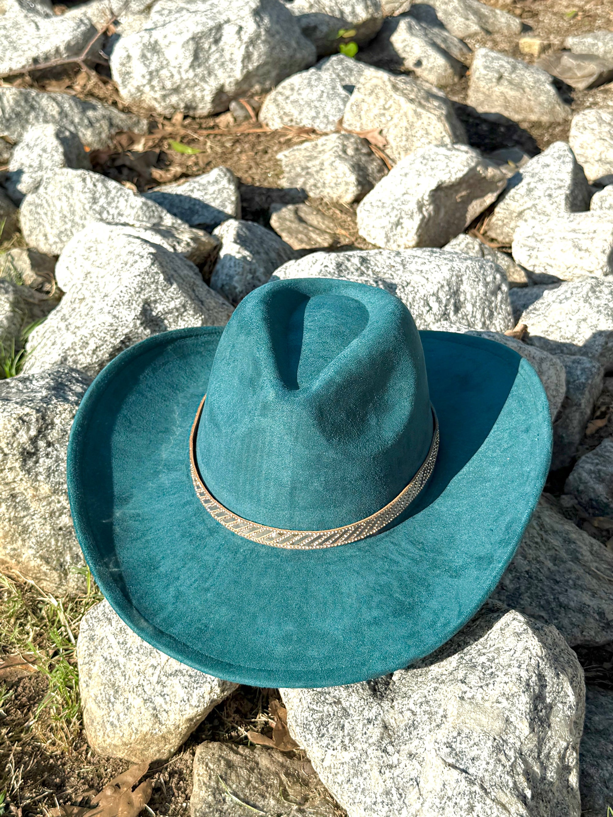 Rose Gold Suede Cowboy Hat-0