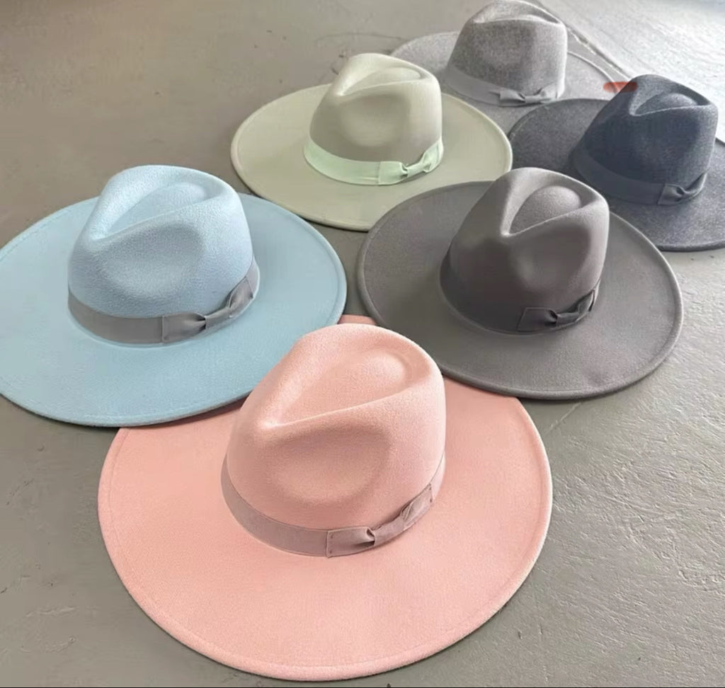Ribbon Brim Stiff Fedora Hat-0