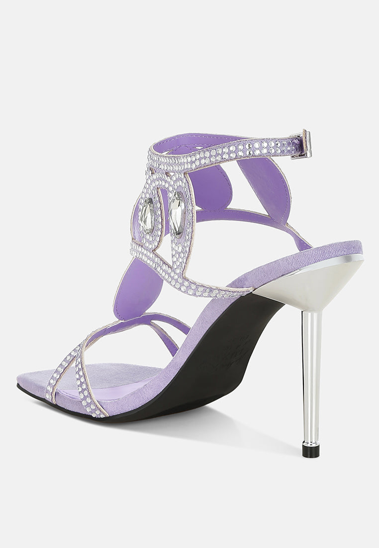 Fialka Diamante & Rhinestones Stiletto Sandals-4