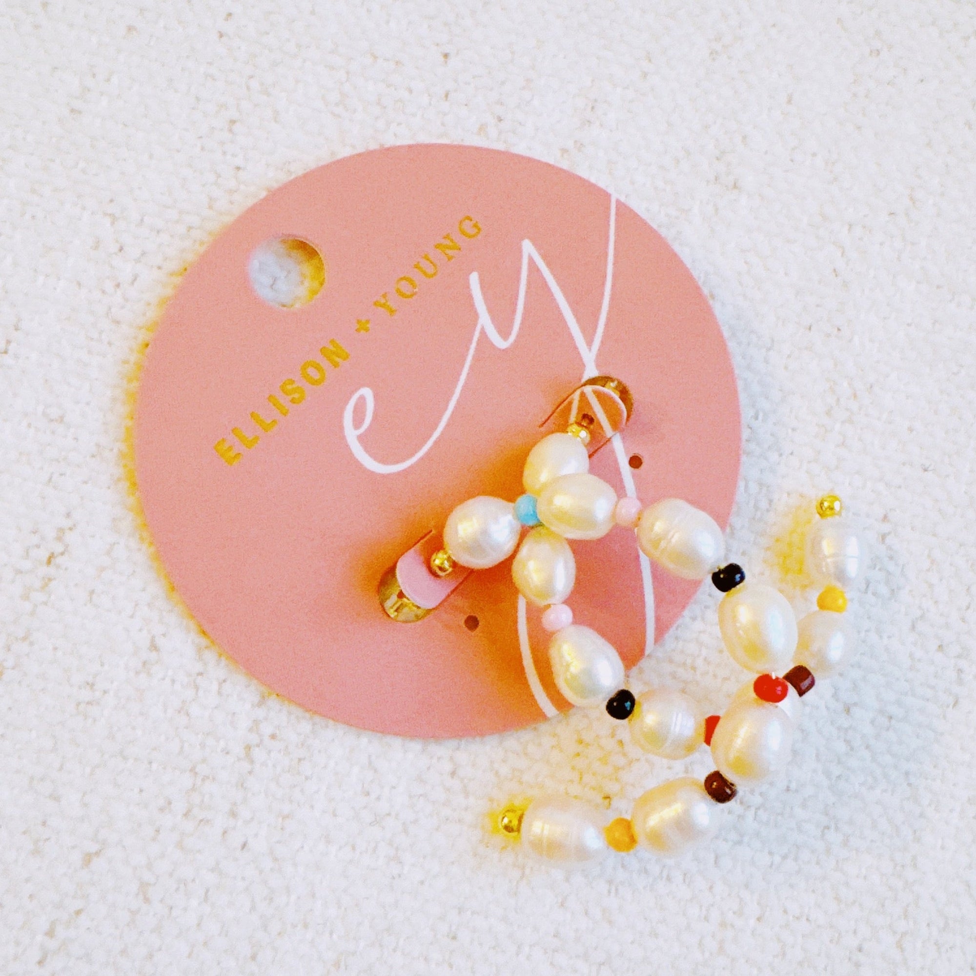 Freshwater Pearl Color Accent Hoop Earrings-2