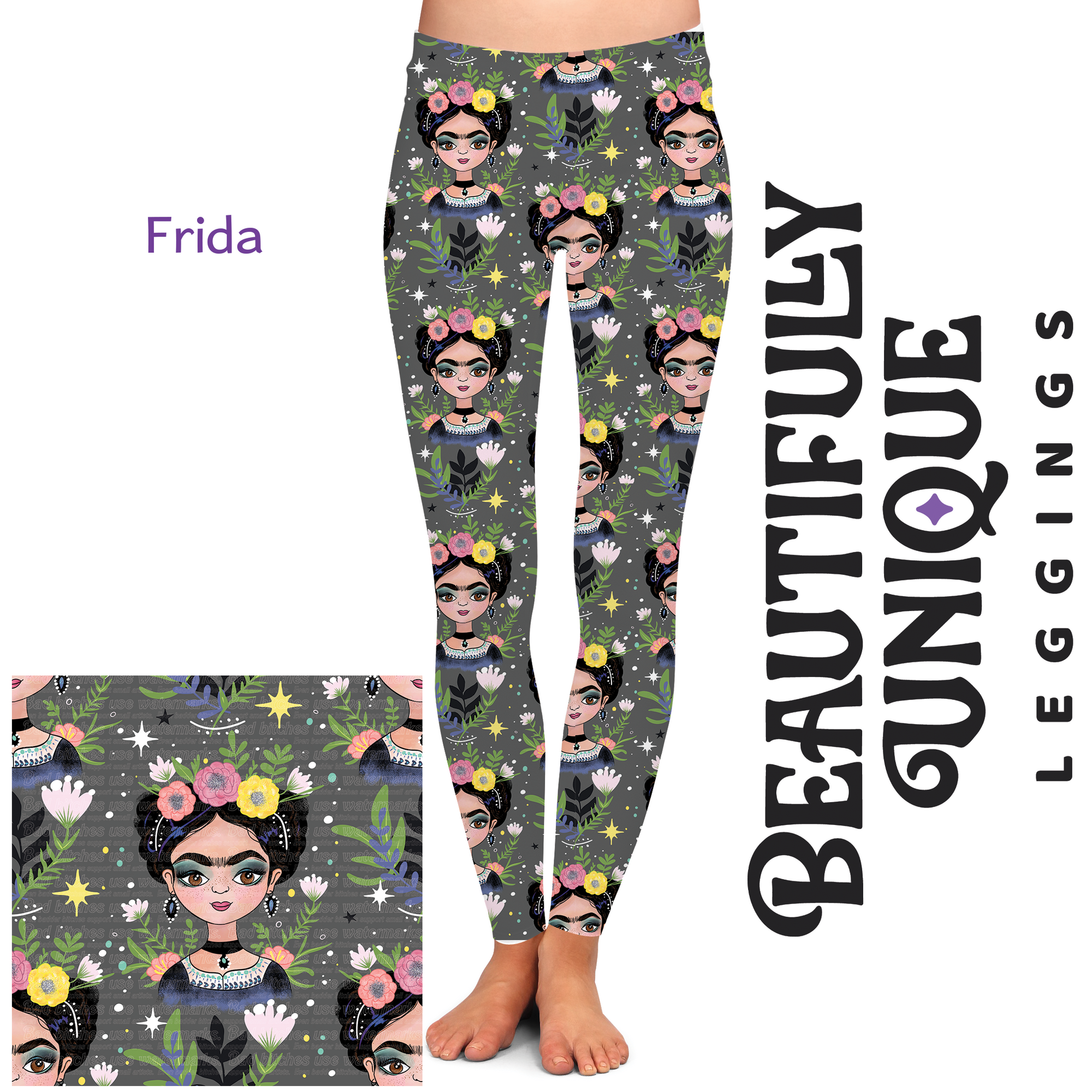 Frida (Exclusive) - Spring Garden High-quality Handcrafted Vibrant Leggings