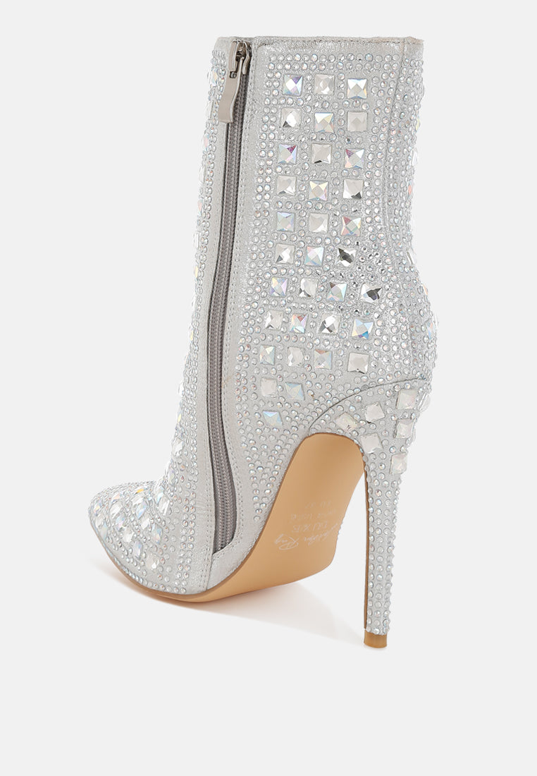 Frostin Pointed Toe Rhinestones Stiletto Boots-2