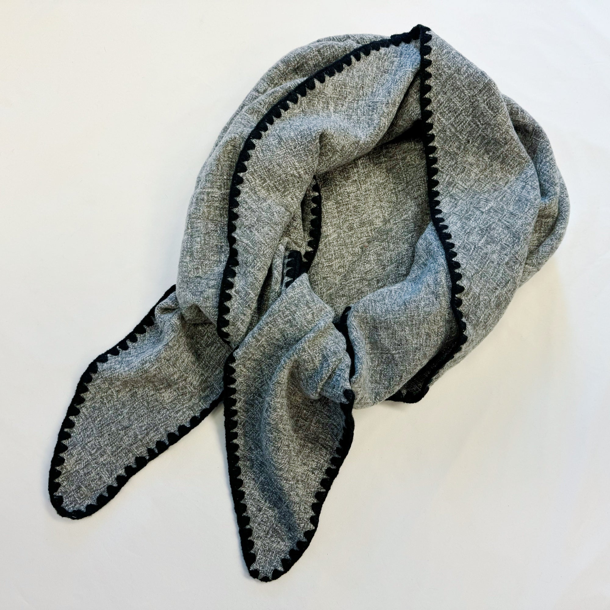 Preciously Stitched Triangle Shawl Scarf-5