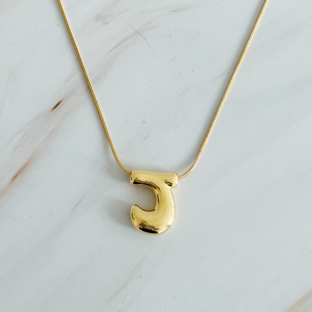 Balloon Letter Initial Necklace-13