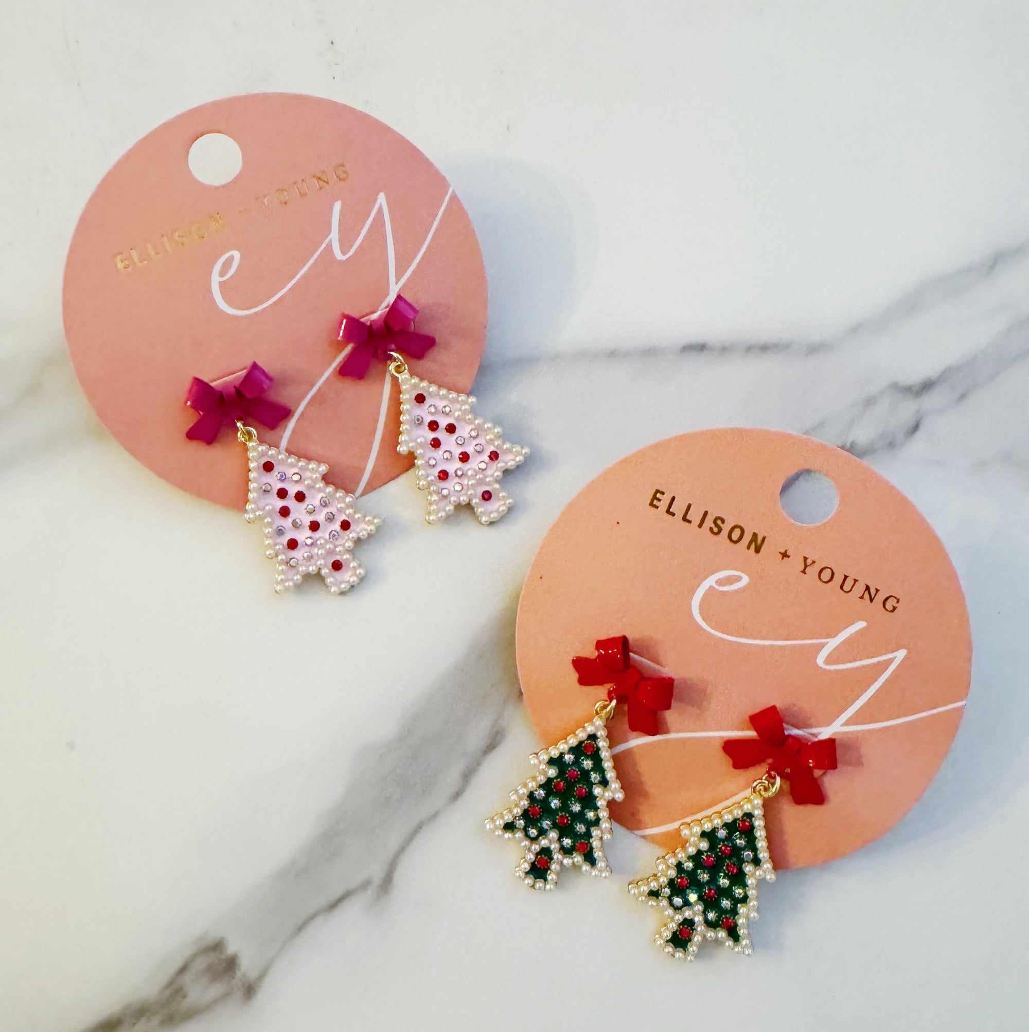 Merry And Bright Bow Tree Earrings-3