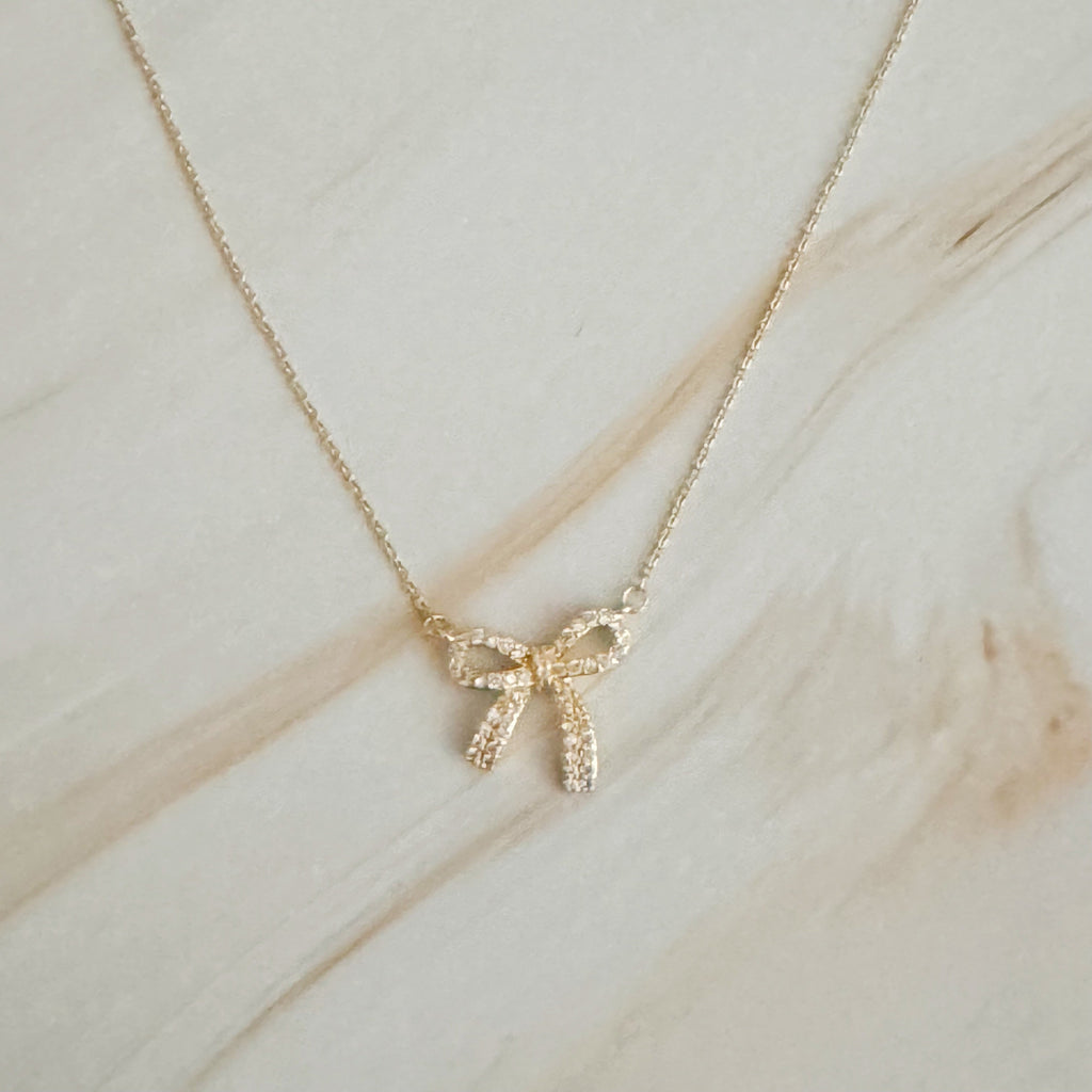 Simply Shine Bow Necklace-4