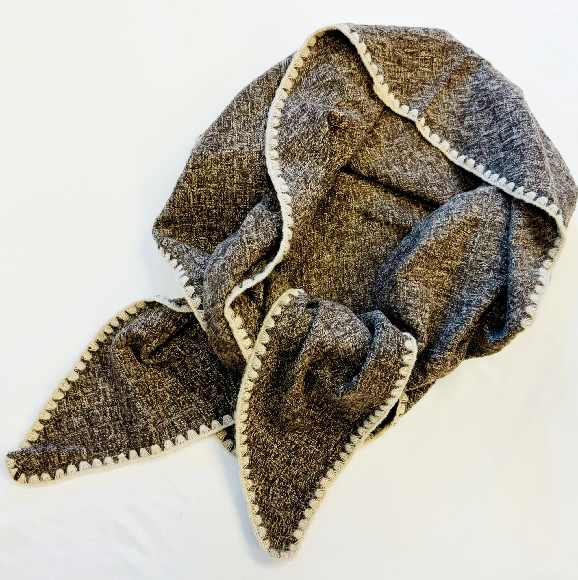 Preciously Stitched Triangle Shawl Scarf-6